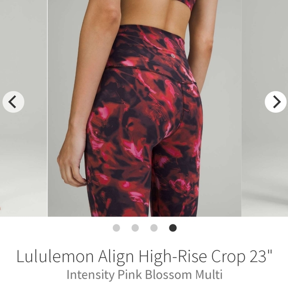 SOLD Sz 8 Lululemon Align High-Rise Crop 25" Intensity Pink Blossom Multi Nulu. - Picture 2 of 9
